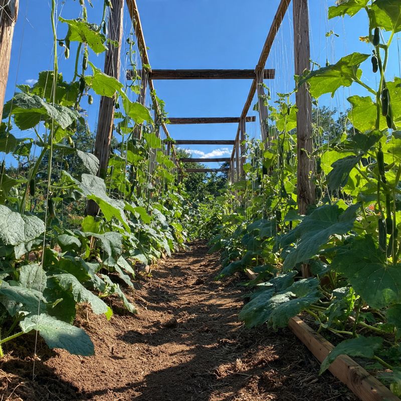uborka futtató karó madzag